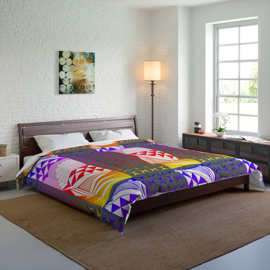 Rainbow Sunrise in Gray Comforter