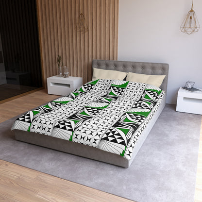 Southwest Sunrise in Green Microfiber Duvet Cover