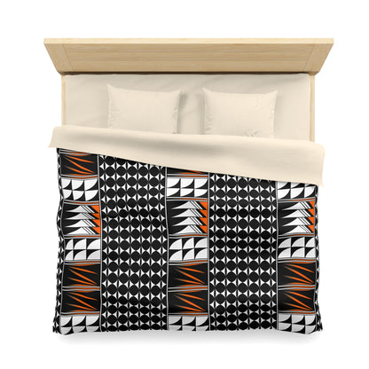 Blessed Feathers in Orange Microfiber Duvet Cover