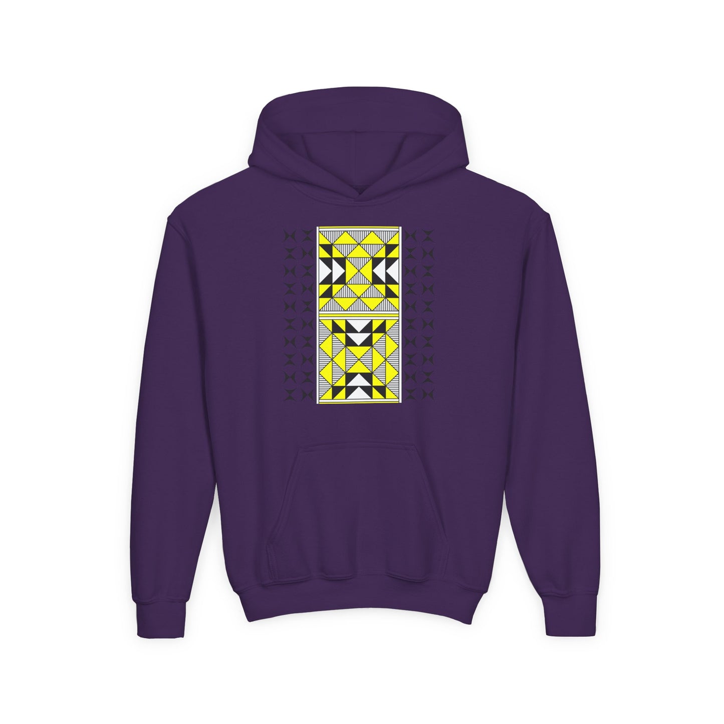 Sacred Mountains in Yellow Youth Heavy Blend Hooded Sweatshirt