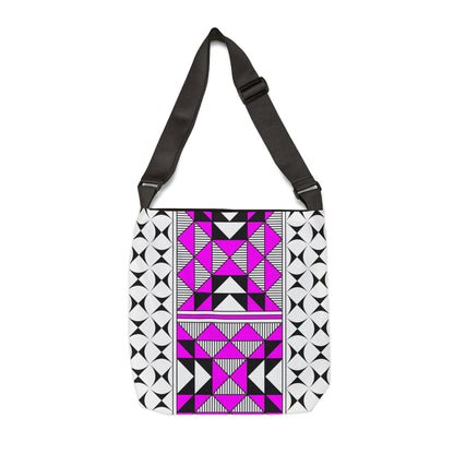 Pink Native Sacred Mountains Adjustable Tote Bag