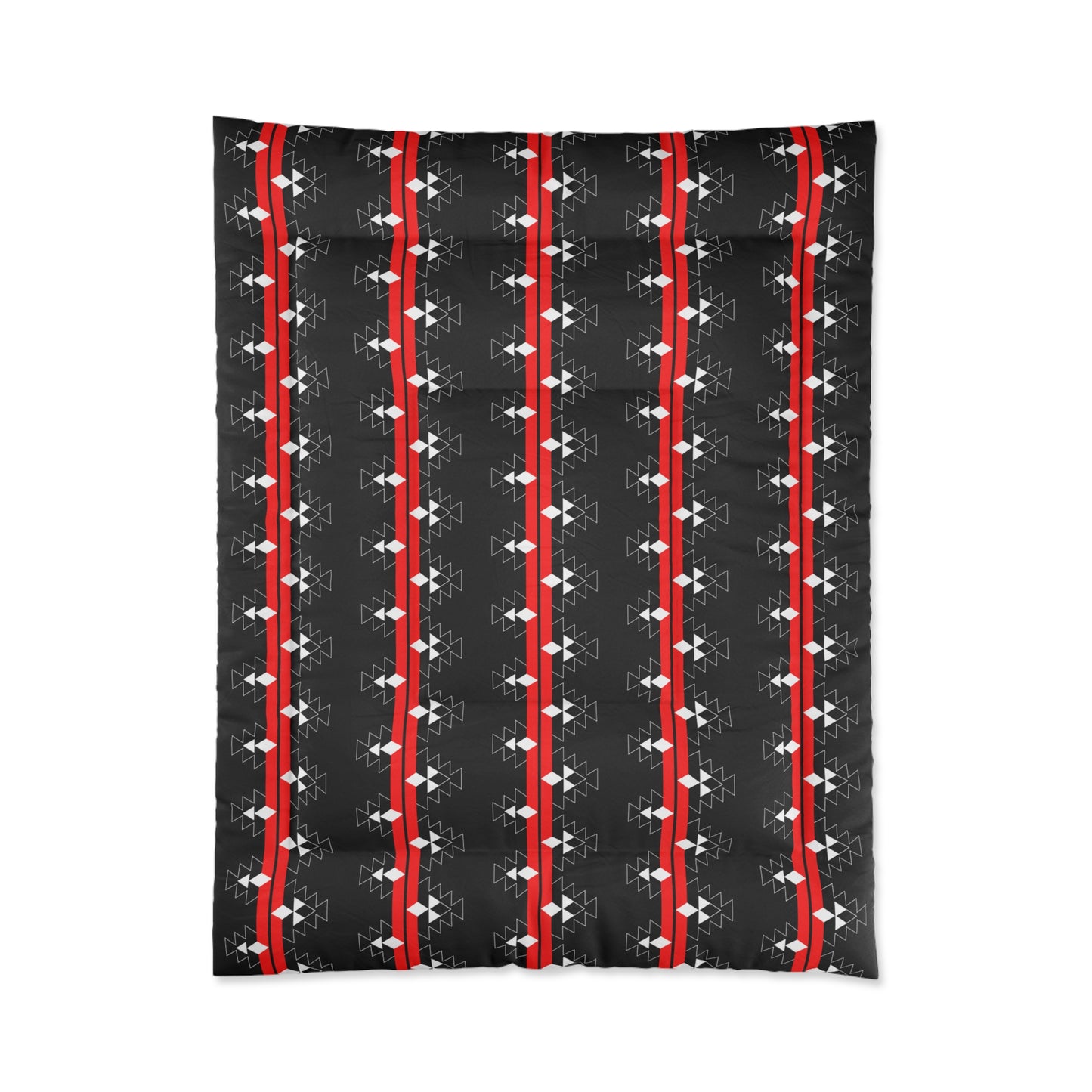 Native Woven Stories on Black Comforter