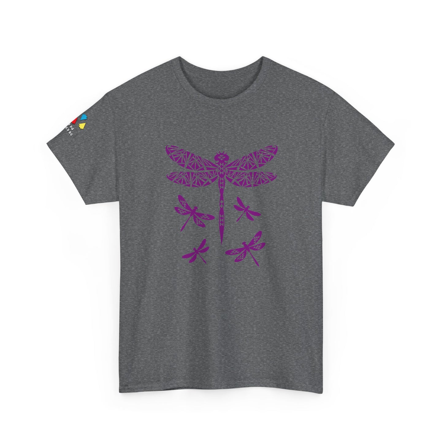 Native Dragonfly in Purple Gildan Unisex Tee