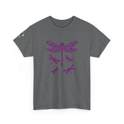 Native Dragonfly in Purple Gildan Unisex Tee