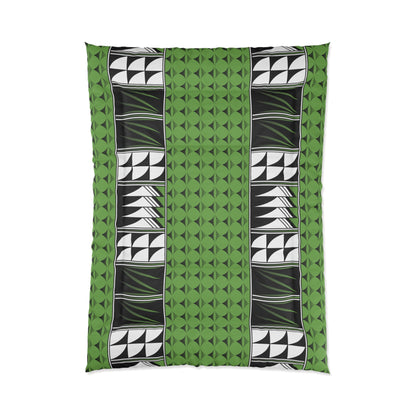 Southwest Feather Blessing on Green Comforter