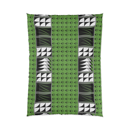 Southwest Feather Blessing on Green Comforter