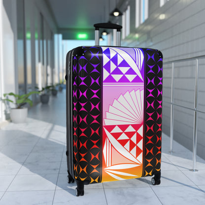 Rainbow Sunrise on Black Suitcases