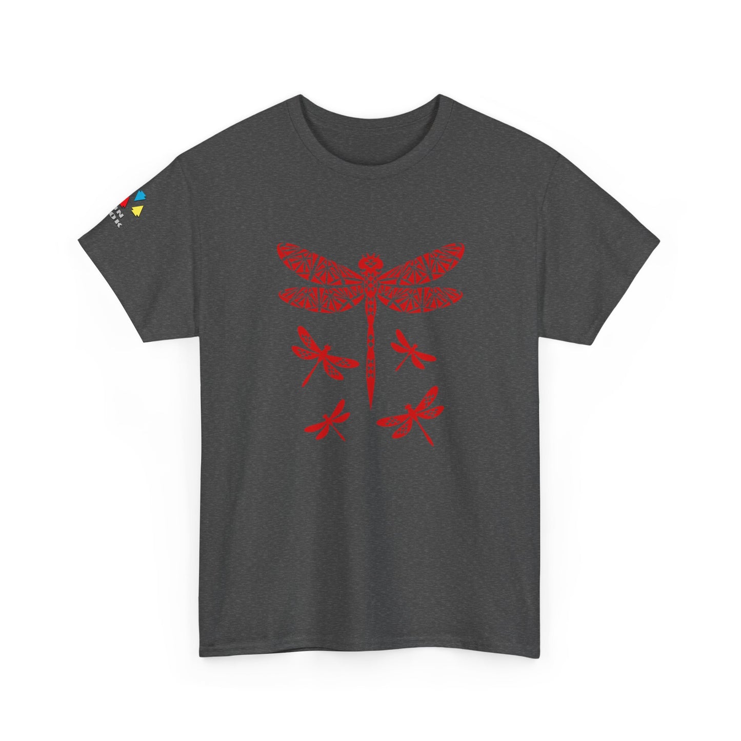Native Dragonfly in Red Gildan Unisex Tee