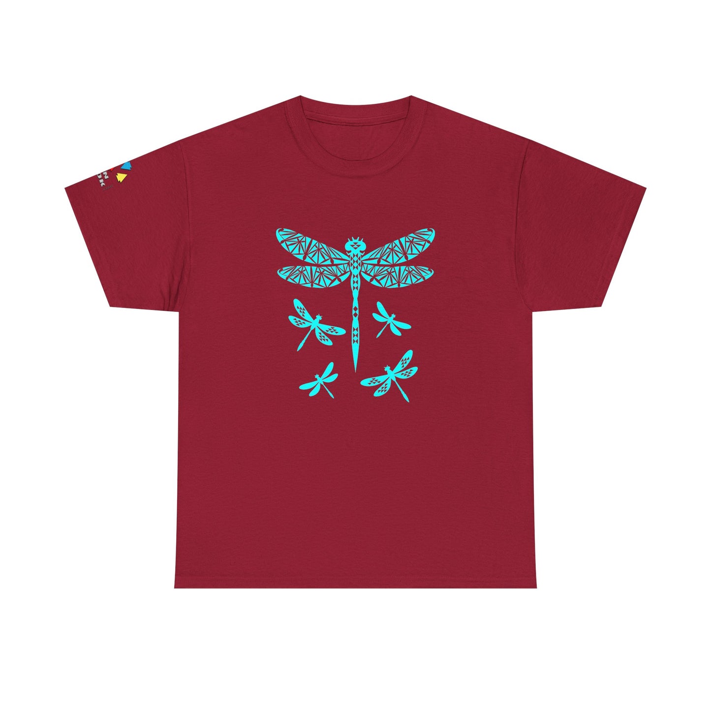 Native Dragonfly in Teal Gildan Unisex Tee