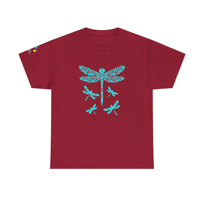 Native Dragonfly in Teal Gildan Unisex Tee