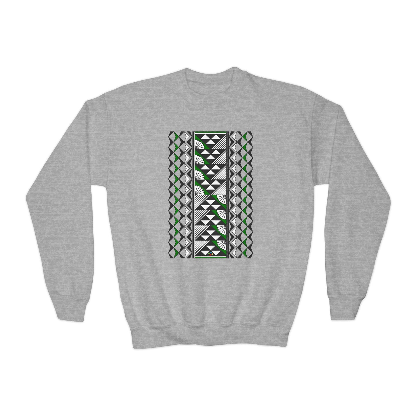 Rain and Sun in Green Youth Crewneck Sweatshirt