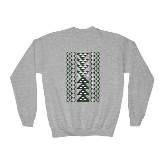Rain and Sun in Green Youth Crewneck Sweatshirt