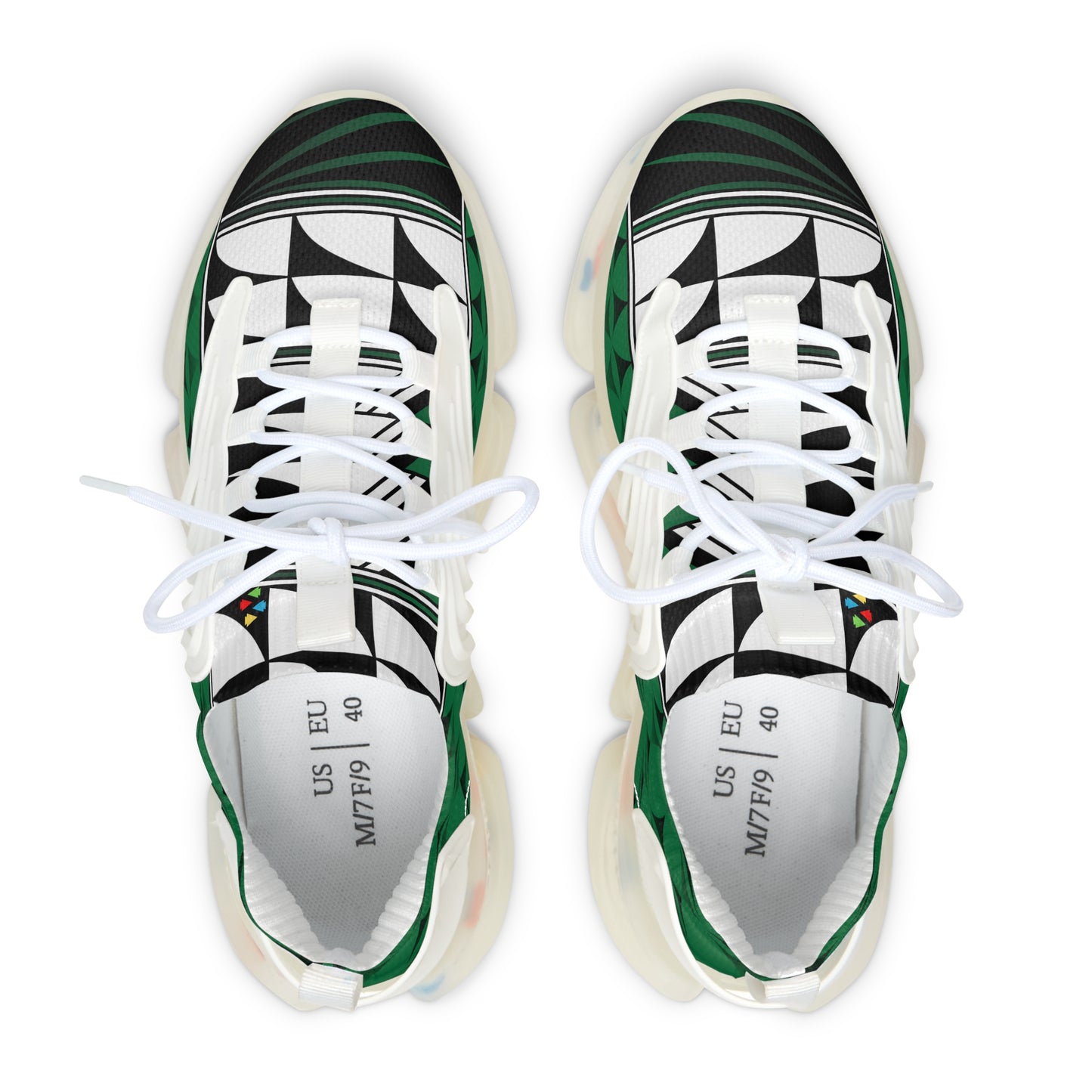Feather Blessing on Green Women's Mesh Sneakers