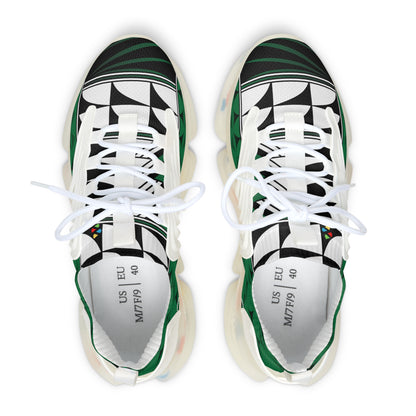 Feather Blessing on Green Women's Mesh Sneakers