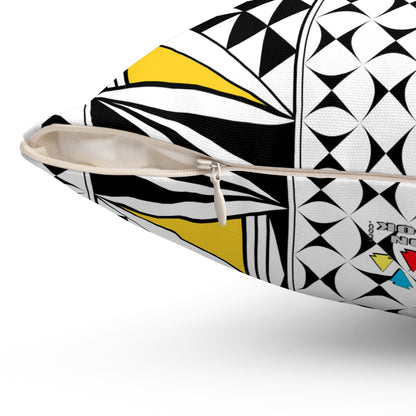 Southwest Sunrise in Yellow Square Pillow