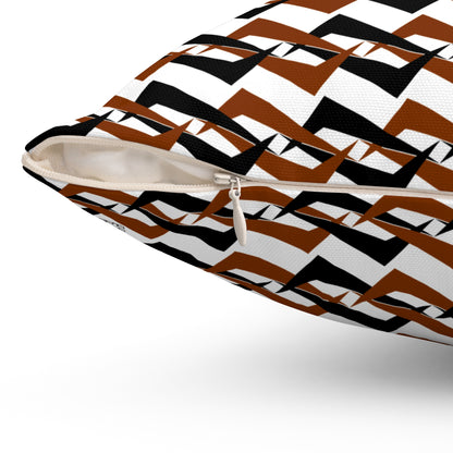 Native Rhythms in Rust Square Pillow