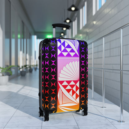 Rainbow Sunrise on Black Suitcases