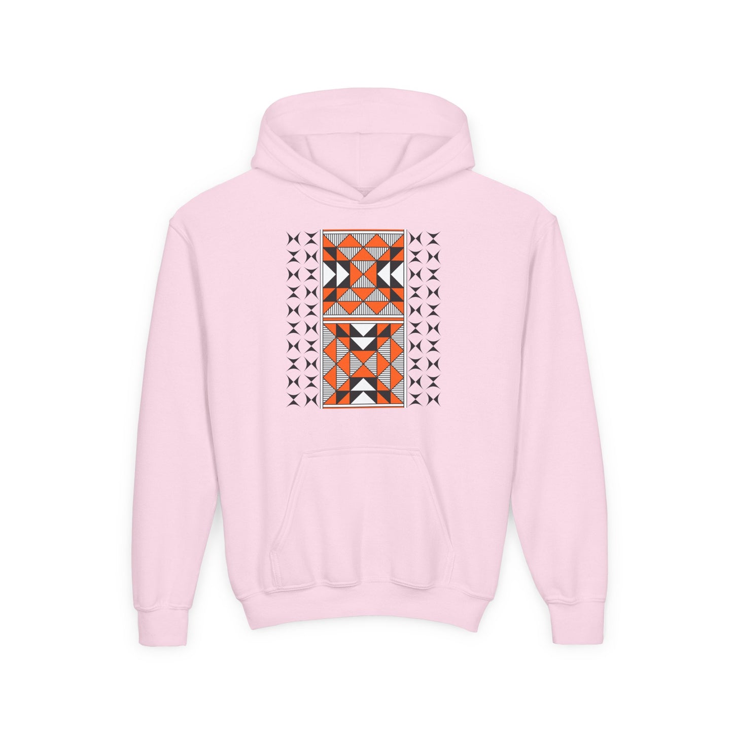 Sacred Mountains in Orange Youth Heavy Blend Hooded Sweatshirt