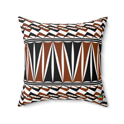 Native Rhythms in Rust Square Pillow