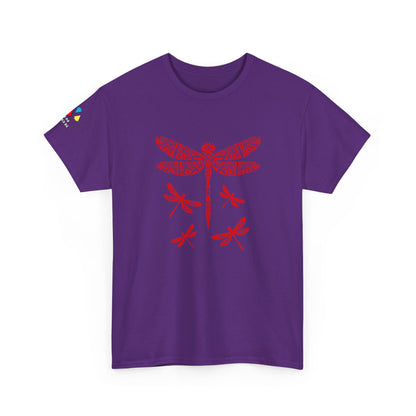 Native Dragonfly in Red Gildan Unisex Tee