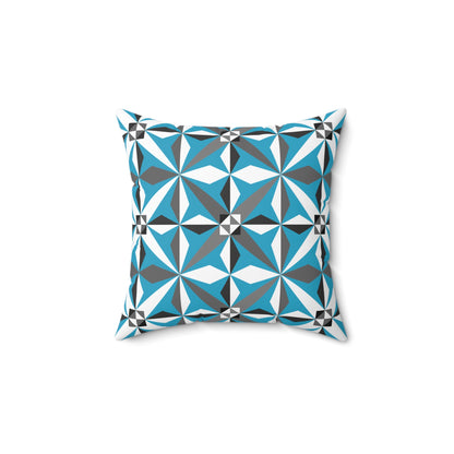 Morning Star in Turquoise Square Pillow