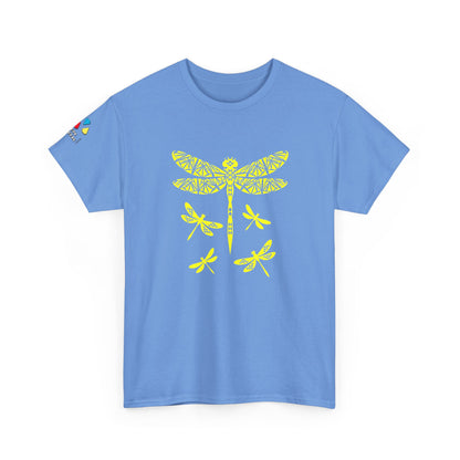 Native Dragonfly in Yellow Gildan Unisex Tee