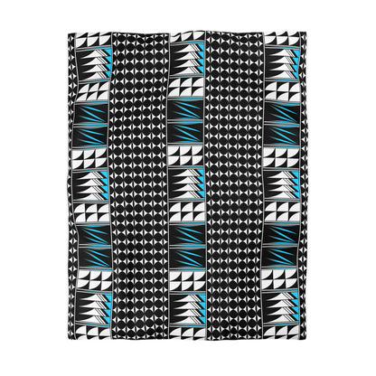 Blessed Feathers in Turquoise Microfiber Duvet Cover