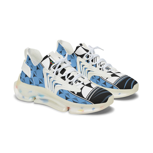 Native Feather Blessing on Sky Blue Women's Mesh Sneakers