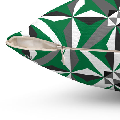 Morning Star in Green Square Pillow