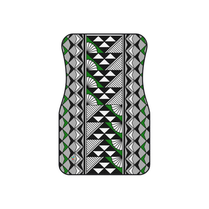 Sun and Rain in Green Car Mats (Set of 4)