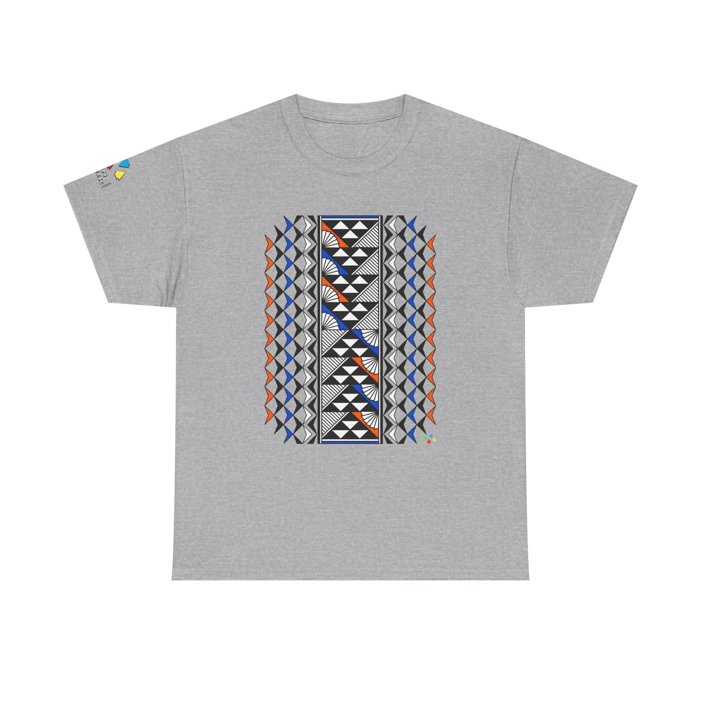 Sun and Rain in Orange/Blue Gildan Unisex Tee