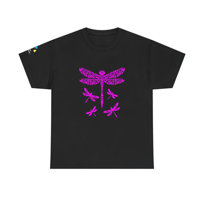 Native Dragonfly in Pink Gildan Unisex Tee
