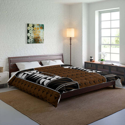 Southwest Feather Blessing on Dark Brown Comforter