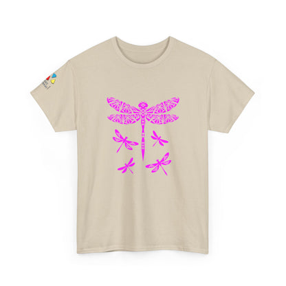 Native Dragonfly in Pink Gildan Unisex Tee