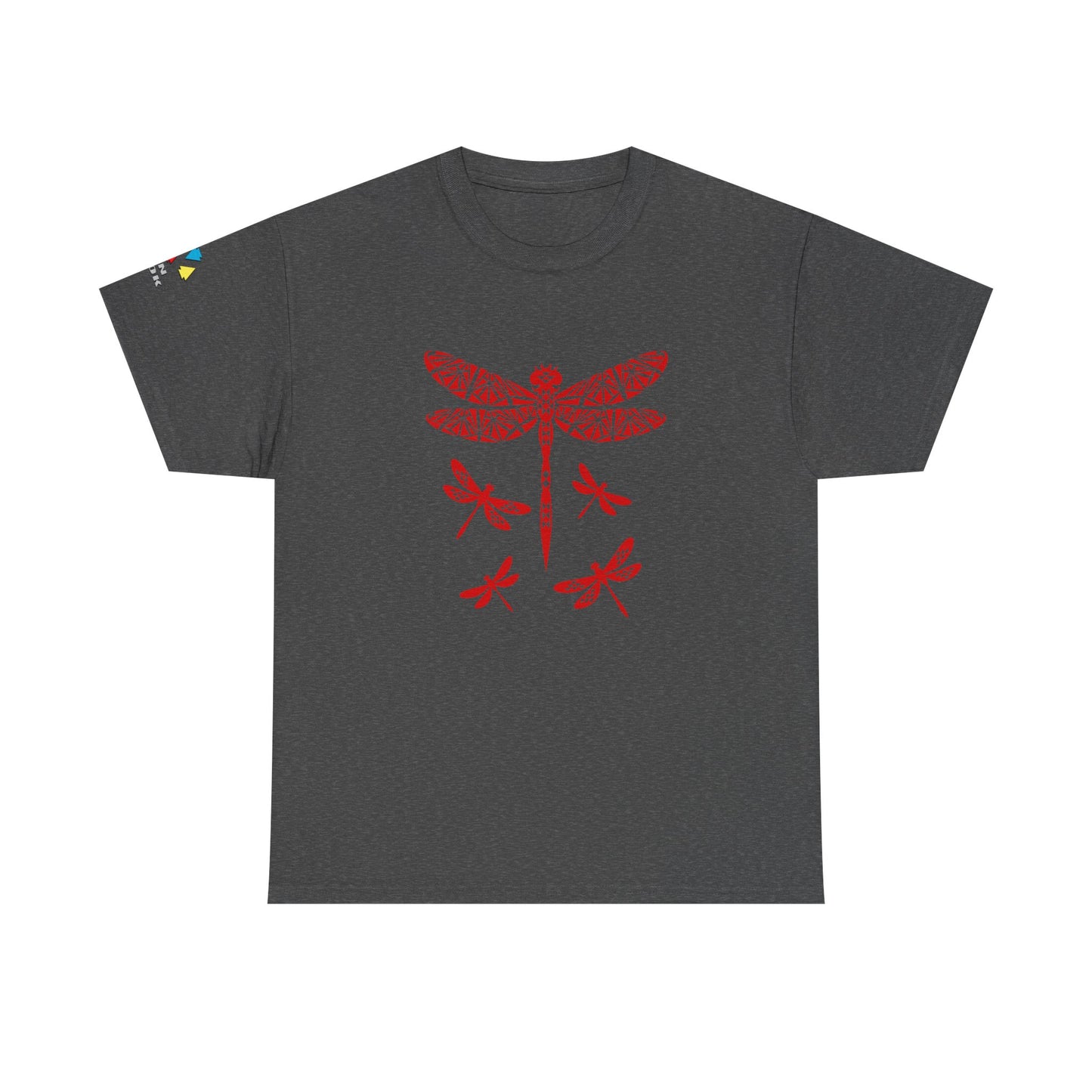 Native Dragonfly in Red Gildan Unisex Tee