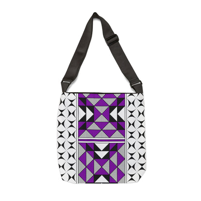 Purple Native Sacred Mountains Adjustable Tote Bag