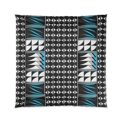 Southwest Feather Blessing in Turquoise Comforter