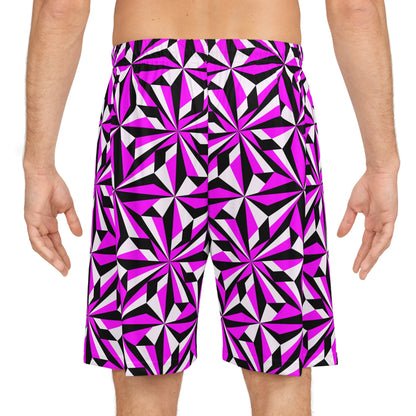 Desert Flowers in Pink Basketball Shorts
