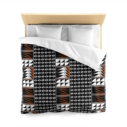 Blessed Feathers in Rust Microfiber Duvet Cover