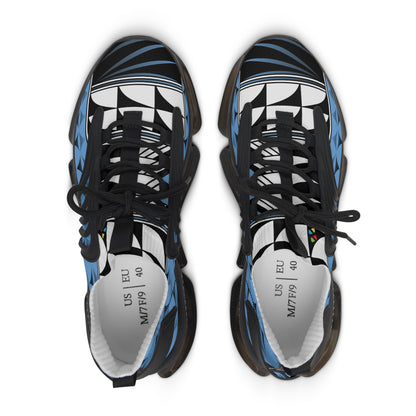 Native Feather Blessing on Sky Blue Women's Mesh Sneakers