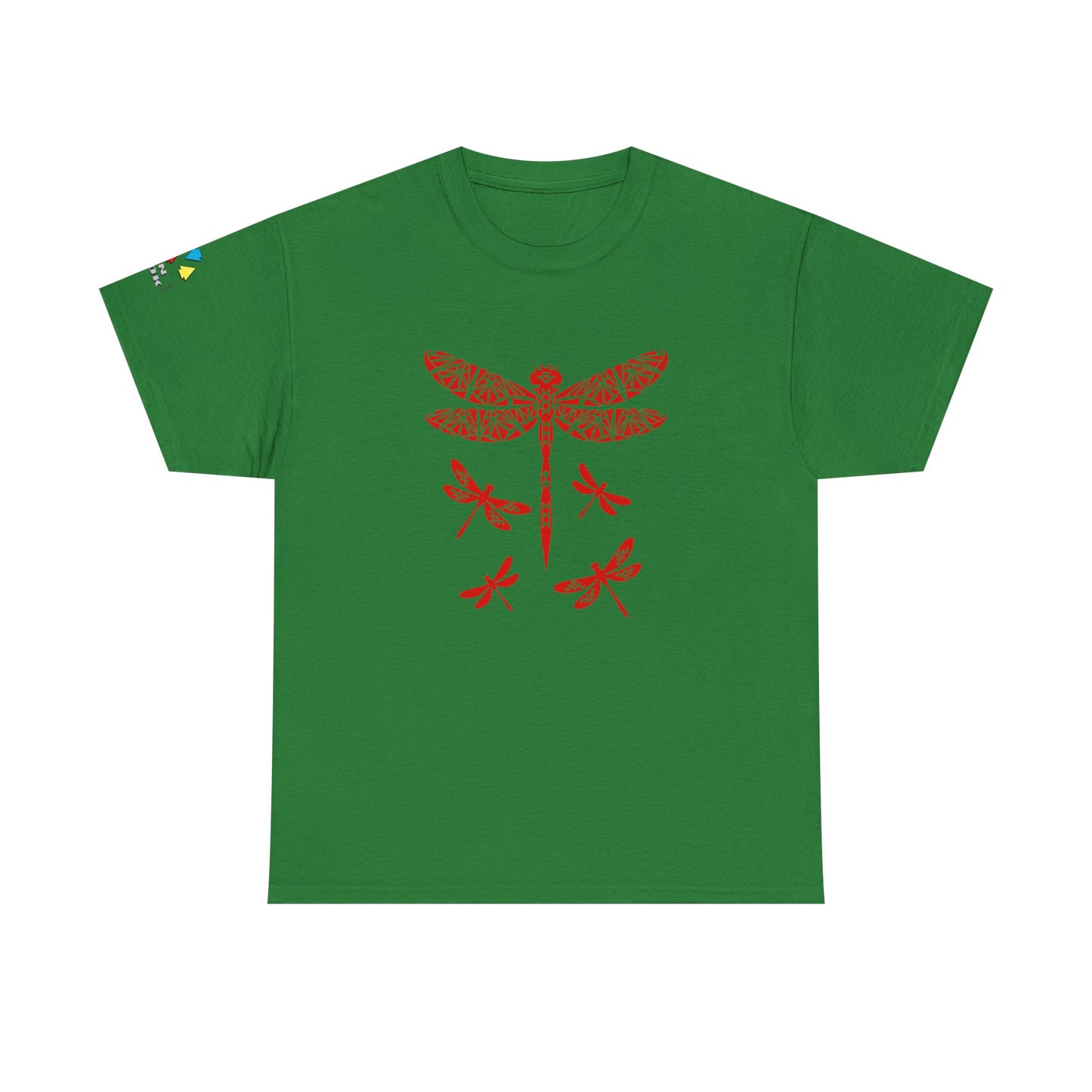 Native Dragonfly in Red Gildan Unisex Tee