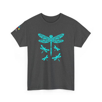 Native Dragonfly in Teal Gildan Unisex Tee