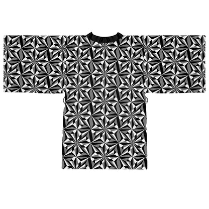 Desert Flowers in Gray Kimono Robe – Where Comfort Meets Native Grace