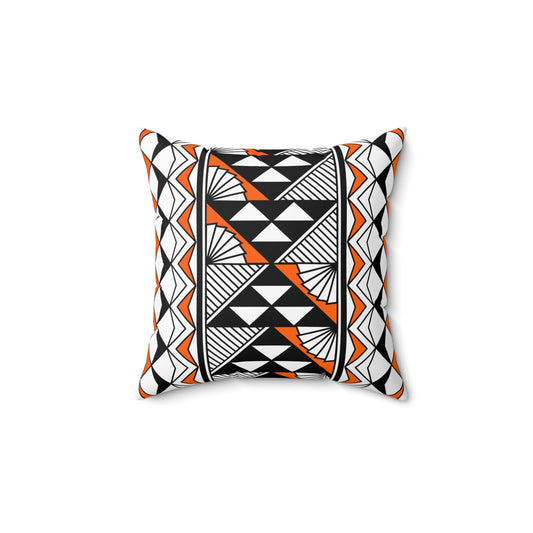 Sun and Rain in Orange Spun Polyester Square Pillow