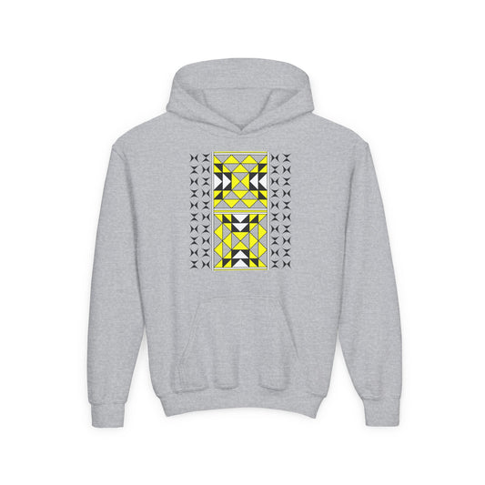 Sacred Mountains in Yellow Youth Heavy Blend Hooded Sweatshirt
