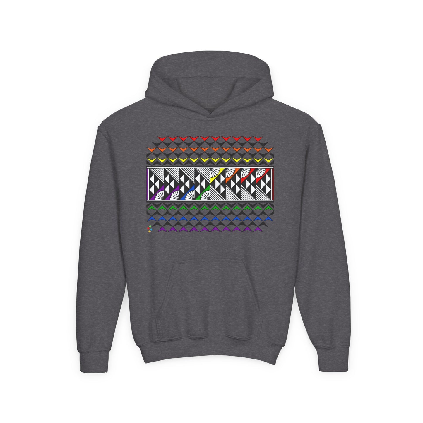 Rainbow Rain and Sun Youth Heavy Blend Hooded Sweatshirt