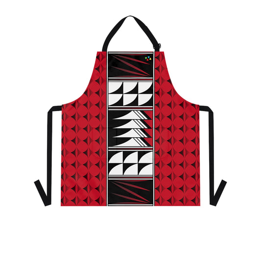Feather Blessing on Dark Red Two Pocket Apron