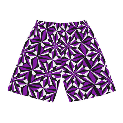 Desert Flowers in Purple Basketball Shorts