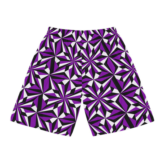 Desert Flowers in Purple Basketball Shorts