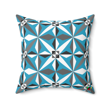 Morning Star in Turquoise Square Pillow